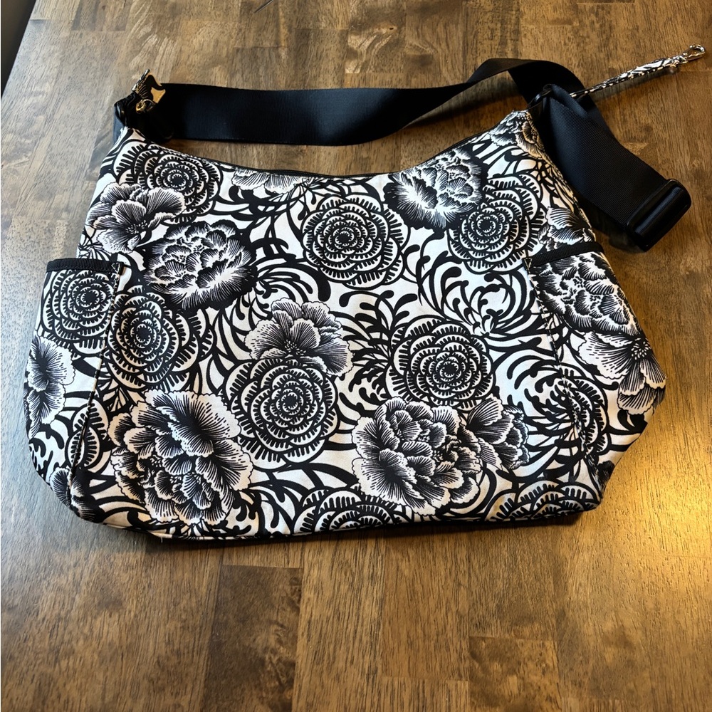 OiOi Australia Black and White Floral diaper Bag